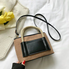 SWDF Patchwork Shoulder Bags Casual Tote Small Handbags for Women Lady Crossbody