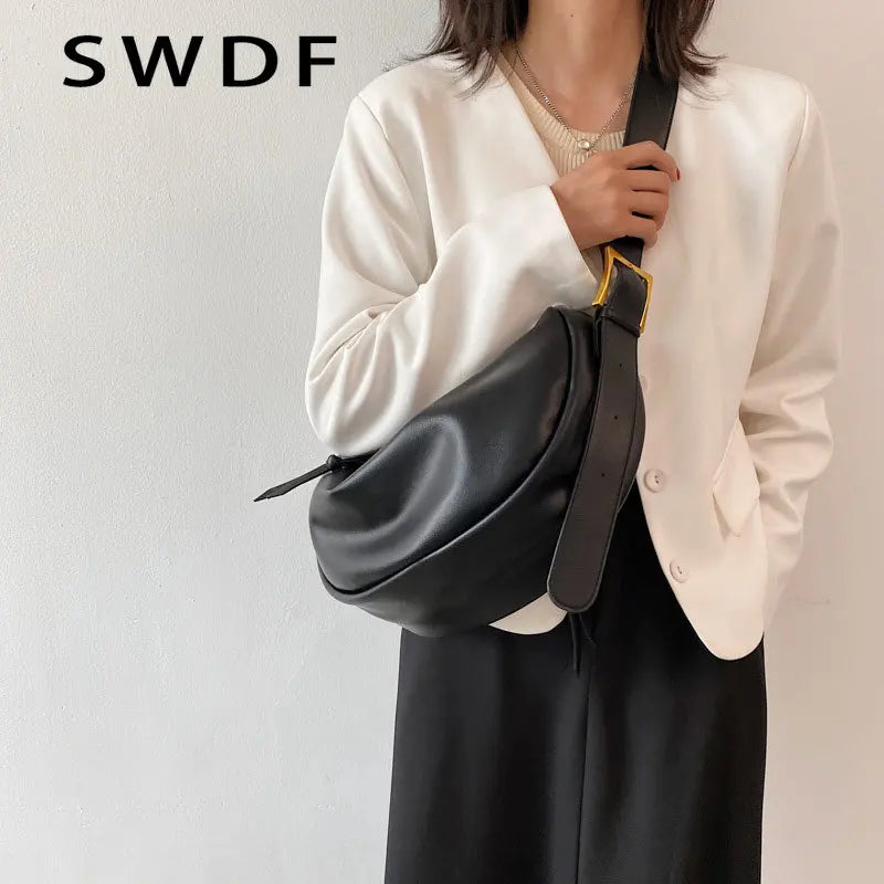 Small Vintage Saddle Bag PU Leather Crossbody Lock Flap Purse Women