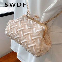 Weave Shell Bags Tote PU Leather Crossbody Bags for Women