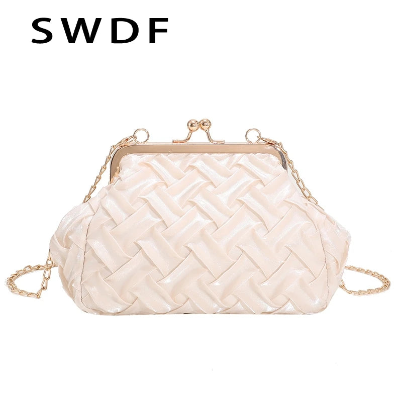 Weave Shell Bags Tote PU Leather Crossbody Bags for Women