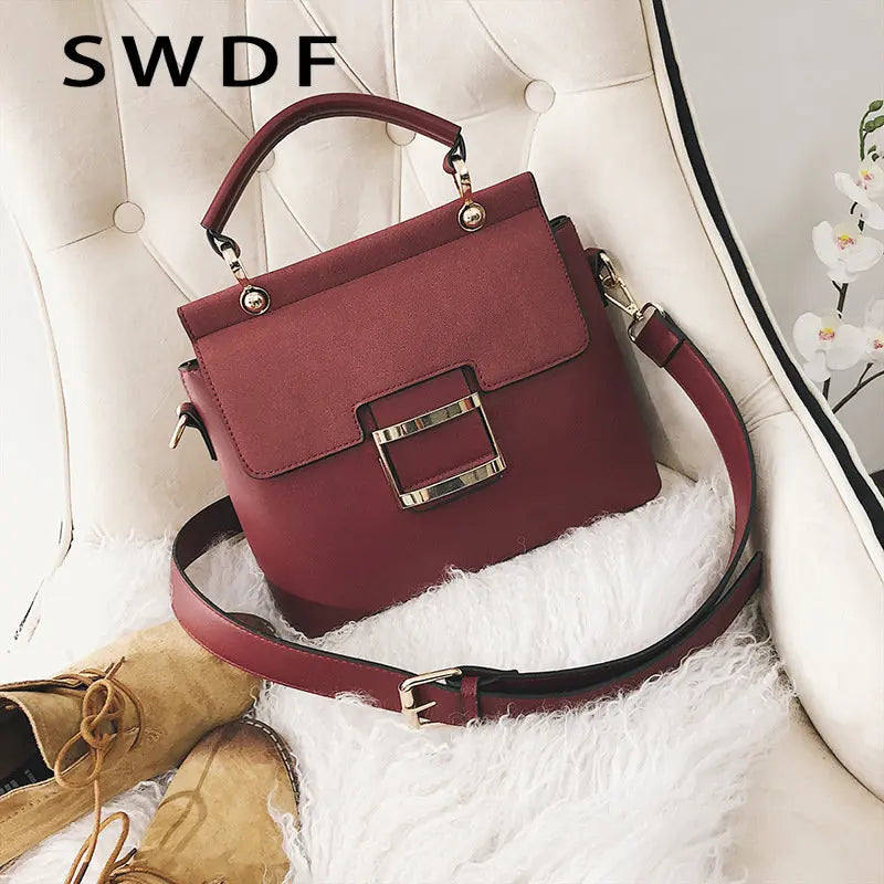Women Vintage Shoulder Bags PU Leather Handbags Crossbody Bags Famous Spring