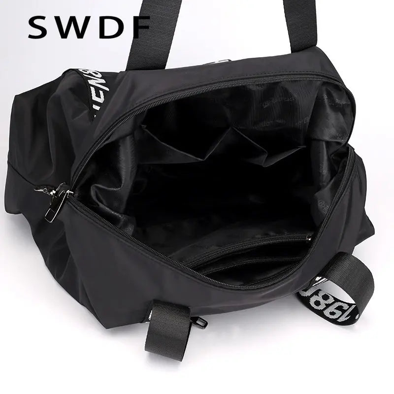 Nylon Shoulder Bag Women Letter Handbag Waterproof Travel Crossbody Lady Tote