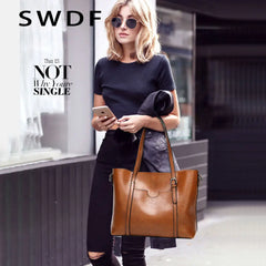 Oil Wax Leather Shoulder Bag Tote Crossbody Handbag Women Handbag