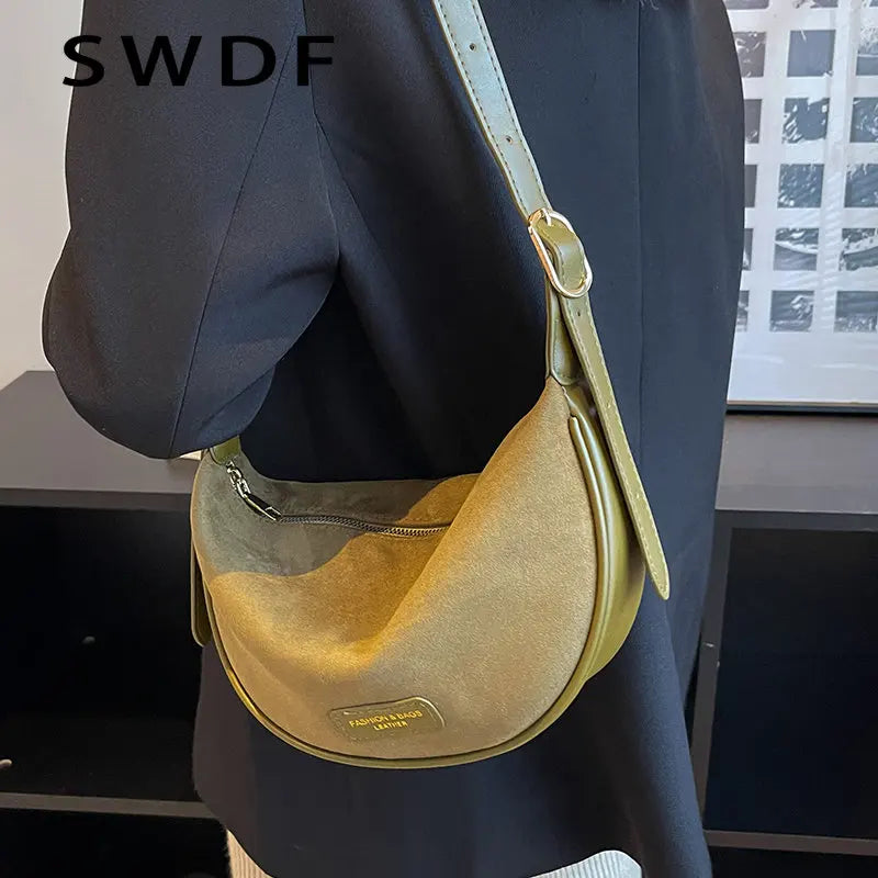 Small Suede Crossbody Sling Bags Women Winter Handbag