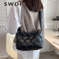 Ultralight Down Crossbody Bags for Women Nylon Shoulder Bags