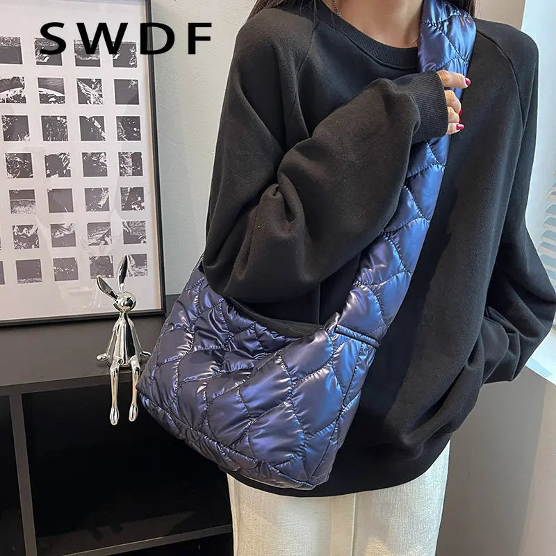 Ultralight Down Crossbody Bags for Women Nylon Shoulder Bags