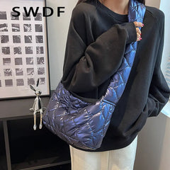 Ultralight Down Crossbody Bags for Women Nylon Shoulder Bags