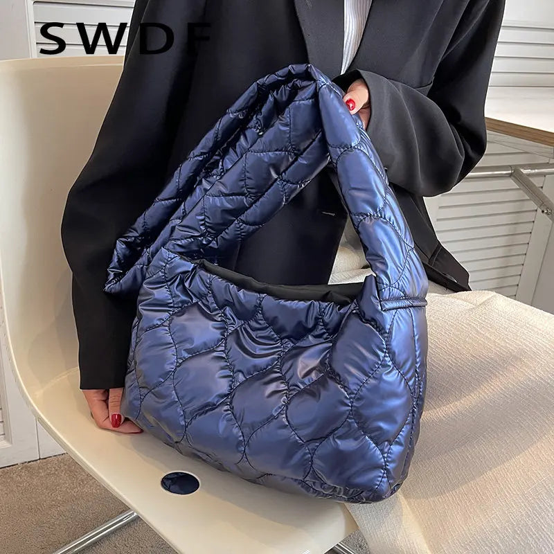 Ultralight Down Crossbody Bags for Women Nylon Shoulder Bags