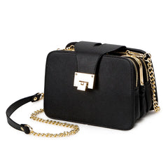 Spring Shoulder Bag Chain Strap Flap Handbag Clutch Metal Buckle