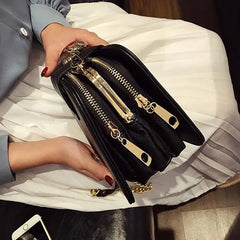 Spring Shoulder Bag Chain Strap Flap Handbag Clutch Metal Buckle