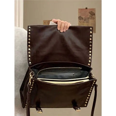 Vintage Messenger Bag Women Autumn Briefcase Daily Use All-matc