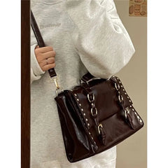 Vintage Messenger Bag Women Autumn Briefcase Daily Use All-matc