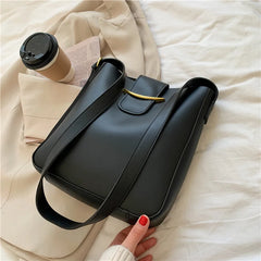 Vintage PU Leather Bucket Crossbody Bag for Women