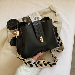 Vintage Small PU Leather Bucket Crossbody Bags for Women Lady
