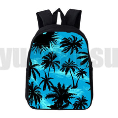 Hawaii Style 3D Backpack 12/16 Inch for School Girls Women Travel