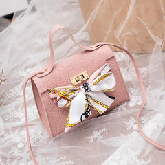 Women's PU Leather Shoulder Bag with Bow Detail