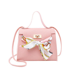 Women's PU Leather Shoulder Bag with Bow Detail