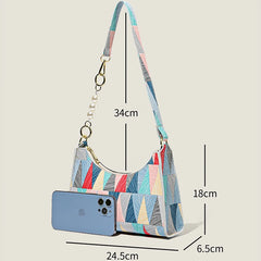 Sac A Main Femme Retro Printing Chain Shoulder Bag Casual PU Square Bag