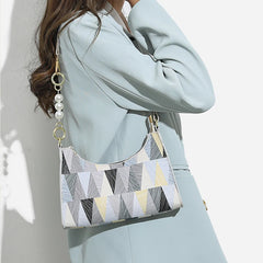 Sac A Main Femme Retro Printing Chain Shoulder Bag Casual PU Square Bag