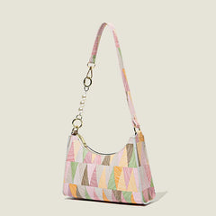Sac A Main Femme Retro Printing Chain Shoulder Bag Casual PU Square Bag