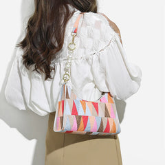 Sac A Main Femme Retro Printing Chain Shoulder Bag Casual PU Square Bag