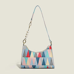 Sac A Main Femme Retro Printing Chain Shoulder Bag Casual PU Square Bag