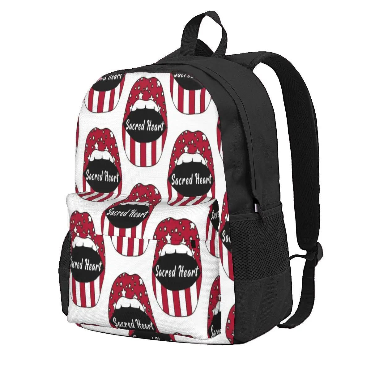 Sacred Heart Lips Backpacks Men Women Girls Back Bag