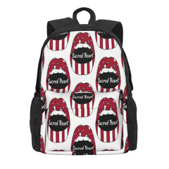 Sacred Heart Lips Backpacks Men Women Girls Back Bag