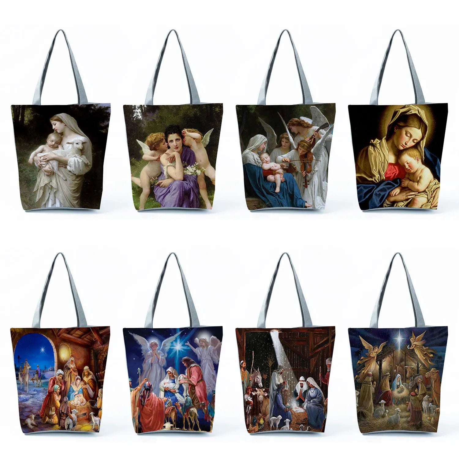 Sacred Saintess Print Handbags For Women Customizable Shoulder Shopping Bag