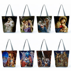 Sacred Saintess Print Handbags For Women Customizable Shoulder Shopping Bag