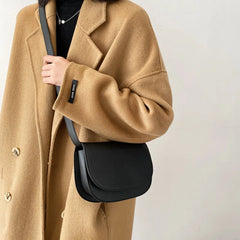 Small PU Leather Crossbody Bag for Women - Winter Shoulder Chest Bag