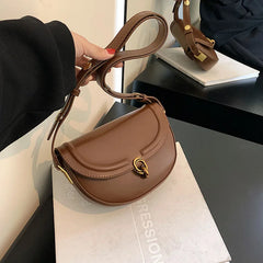 Small Crossbody Bag Women's Shoulder Handbag PU Leather Saddle Style