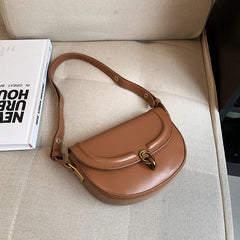 Small Crossbody Bag Women's Shoulder Handbag PU Leather Saddle Style