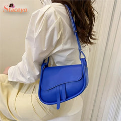 Saddle Small Shoulder Crossbody Bags For Women Trends Mini PU Leather