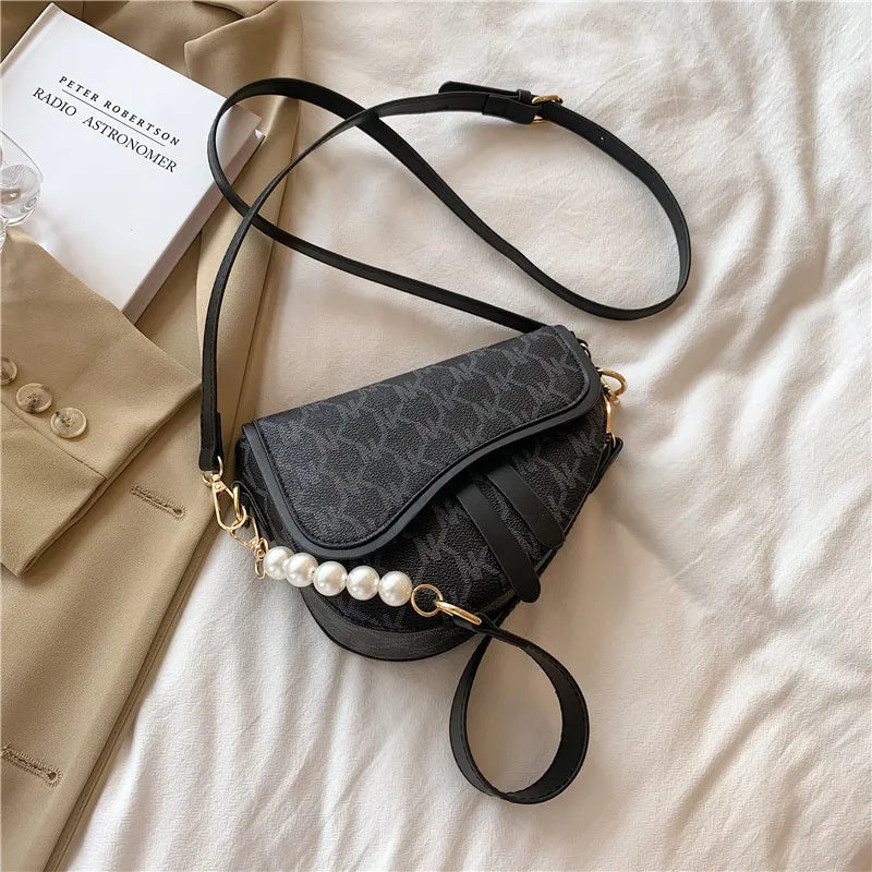 Leather Saddle Bag Crossbody Shoulder Underarm Side Bag for Women