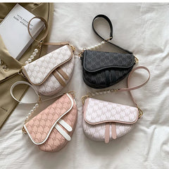 Leather Saddle Bag Crossbody Shoulder Underarm Side Bag for Women