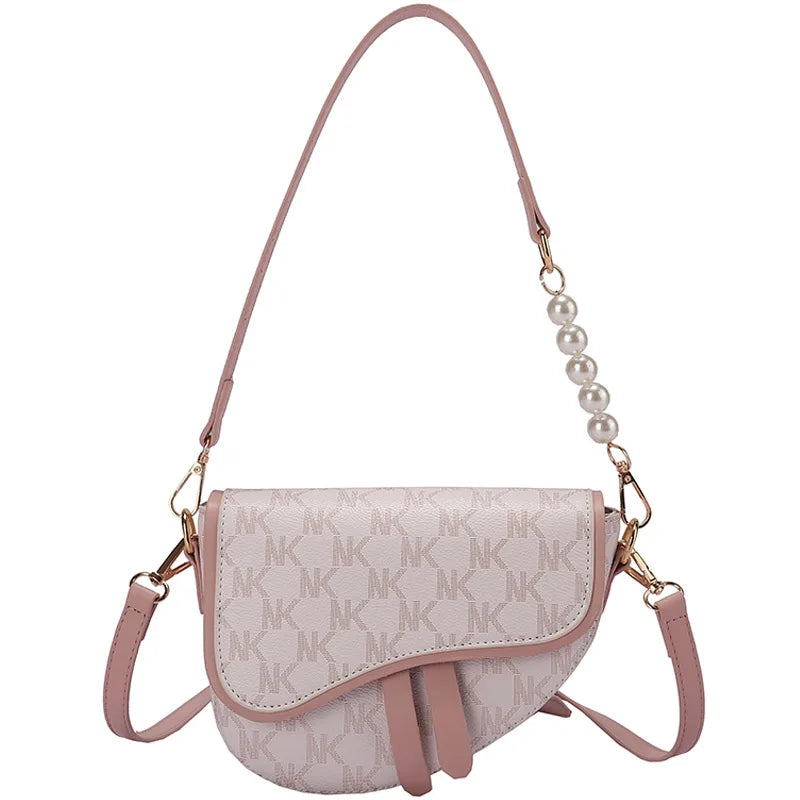 Leather Saddle Bag Crossbody Shoulder Underarm Side Bag for Women