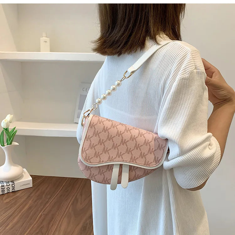 Leather Saddle Bag Crossbody Shoulder Underarm Side Bag for Women