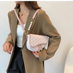 Leather Saddle Bag Crossbody Shoulder Underarm Side Bag for Women