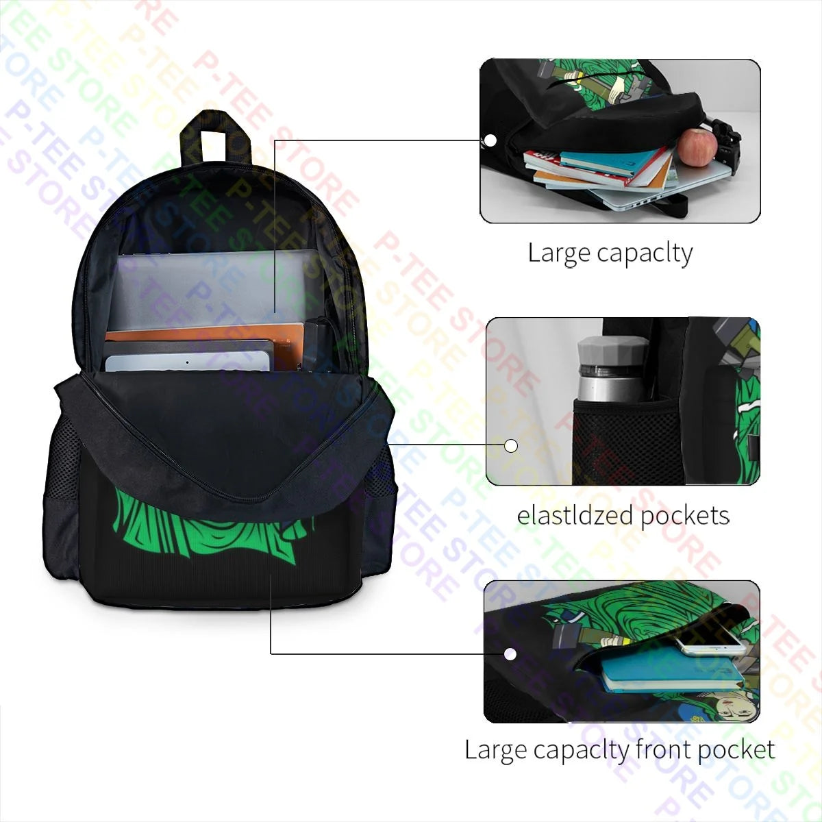 Saint Javelin Large Capacity Backpack Bookbag Beach Bag