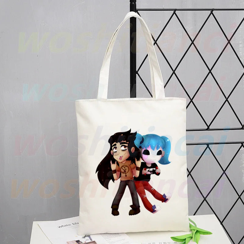 Sally Face Graphic Shopping Bag Eco Canvas Shopper Bolsas De Tela