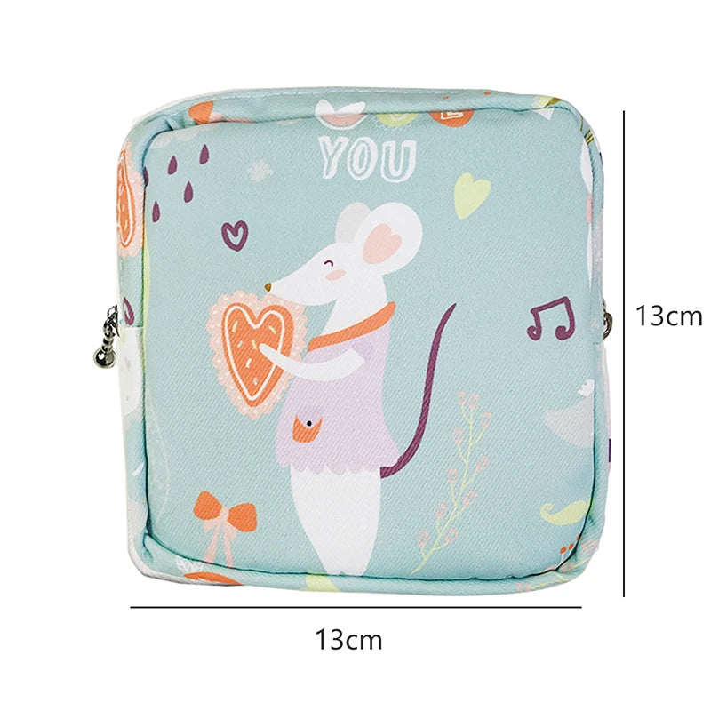 Sanitary Pad Pouch Cosmetic Organizer Bag Travel Makeup Napkin Bag