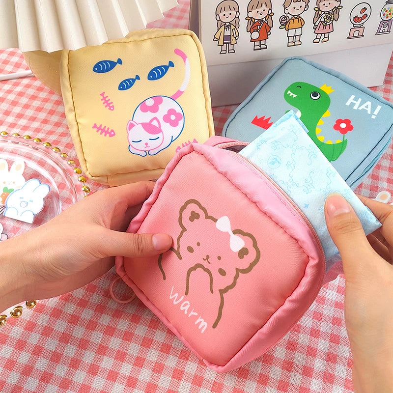 Sanitary Pad Pouch Cosmetic Organizer Bag Travel Makeup Napkin Bag
