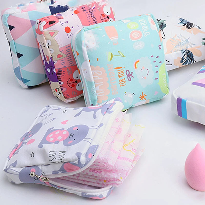 Sanitary Pad Pouch Cosmetic Organizer Bag Travel Makeup Napkin Bag
