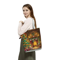 Santa Claus Print Handbags Eco Reusable Shopping Bag Foldable Christmas