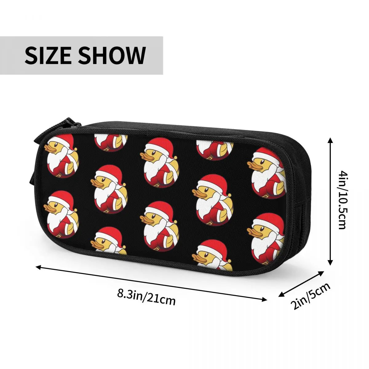 Santa Claus Rubber Duckie Pen Box Student School Anime Zipper Pen Bag