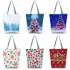 Santa Claus Snowman Printed Handbag Christmas Gift Bag