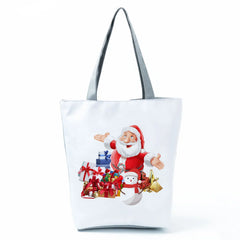 Santa Claus Snowman Printed Handbag Christmas Gift Bag