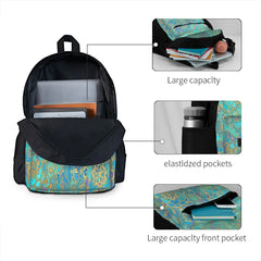 Sapphire & Jade Stained Glass 2 Backpacks Men's Backpacks Bags For Women