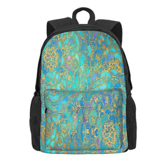 Sapphire & Jade Stained Glass 2 Backpacks Men's Backpacks Bags For Women